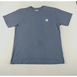 Carhartt Pocket Shirt Mens Large Blue Loose Fit K87 Workwear Tagless Tee